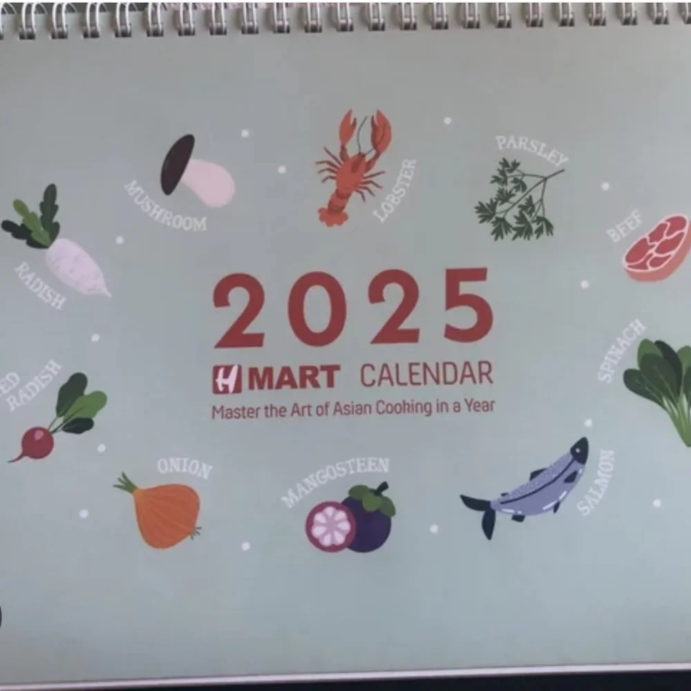 Green and Black 2025 Office Calendar with Spiral Binding